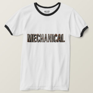 Distressed Industrial Metal 'MECHANICAL' Ringer T- T-Shirt