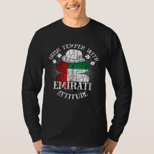 Distressed Irish Emirati Attitude Patriotic Shamro T-Shirt