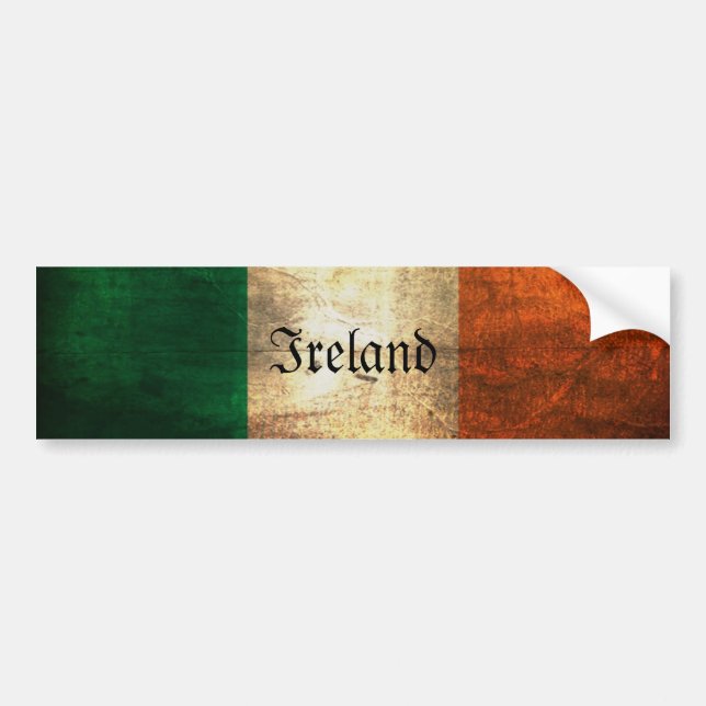 Distressed Irish Flag Bumper Sticker (Front)