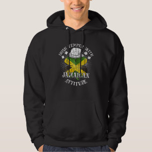 Distressed Irish Jamaican Attitude Patriotic Shamr Hoodie