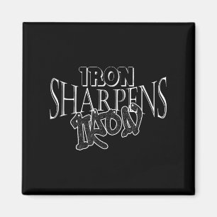Distressed Iron Sharpens Iron Inspirational Motiva Magnet