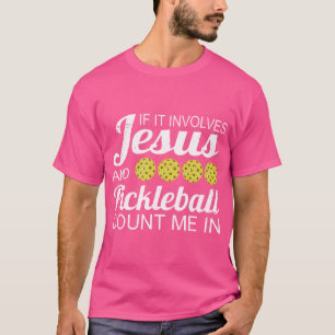 Distressed Jesus Pickleball Player Worship Church  T-Shirt