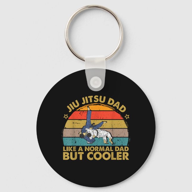 distressed Jiu-Jitsu Dad quote Men Father retro Key Ring (Front)