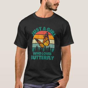 Distressed Just A Girl Who Loves Monarch Butterfly T-Shirt
