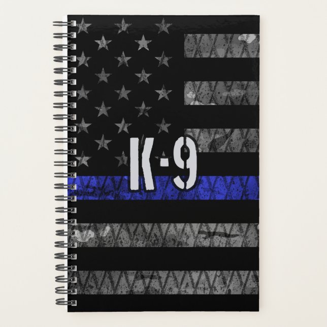 Distressed K-9 Unit Police Flag Planner (Front)