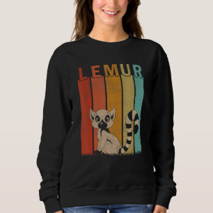 Distressed Lemur   Men Women Kid Cute Lemur Retro Sweatshirt