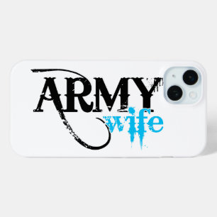 Distressed Lettering Army Wife iPhone 15 Mini Case