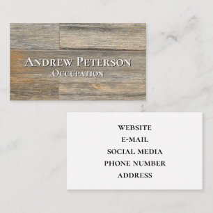 Distressed light Rustic Wood grain planks Business Card