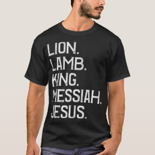 Distressed Lion Lamb King Messiah Jesus Christian  T-Shirt