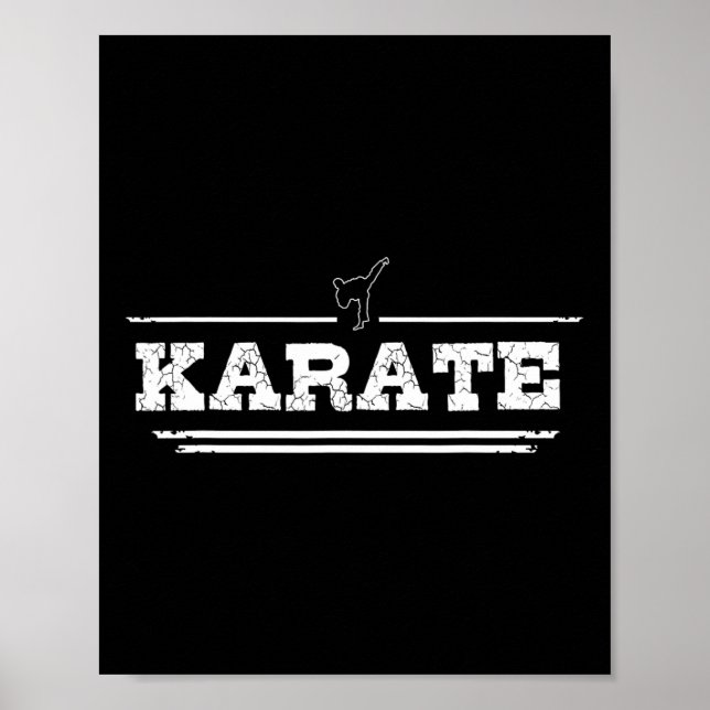 Distressed Look Karate Gift For Karateka  Poster (Front)