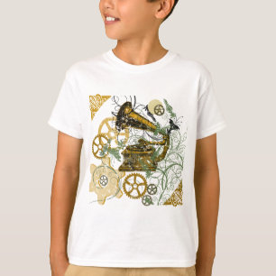 Distressed Look Steampunk Design T-Shirt