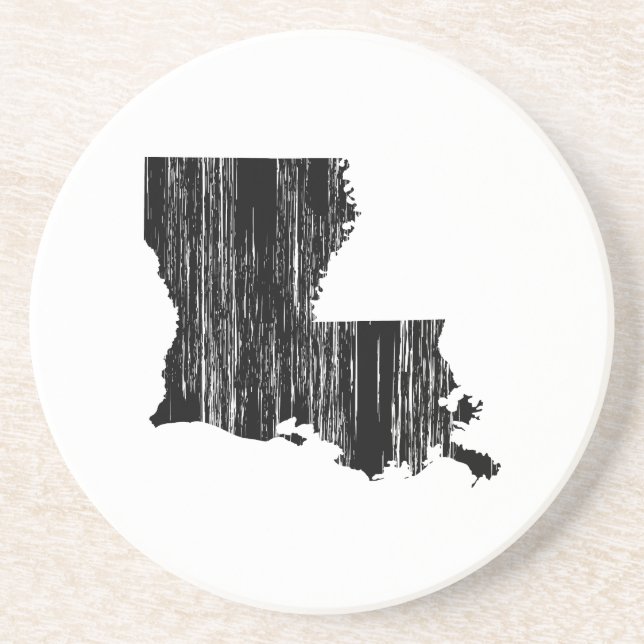 Distressed louisiana State Outline Coaster (Front)