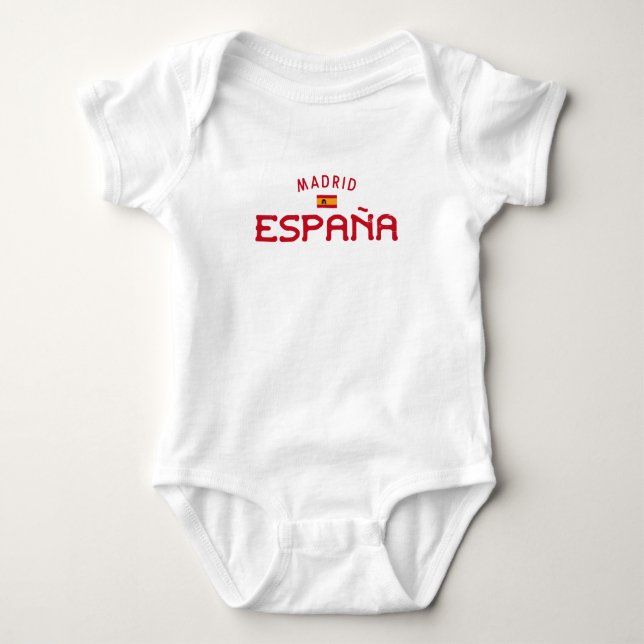 Distressed Madrid Spain (España) Baby Bodysuit (Front)