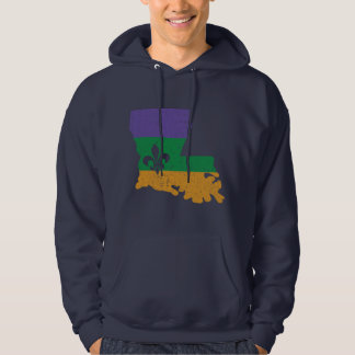 Distressed Mardi Gras Fleur De Lis Hoodie