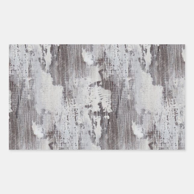 Distressed Maui Whitewashed Oak Wood Grain Look Rectangular Sticker (Front)