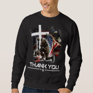 Distressed Memorial Day Flag Military Boots Dog T Sweatshirt