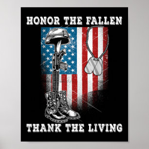 Distressed Memorial Day Honour The Fallen Thank Th Poster