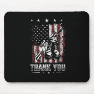 Distressed Memorial Day Usa Flag Military Boots Do Mouse Pad