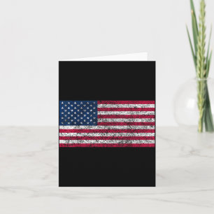 Distressed Mens Womens USA American Flag Black Card