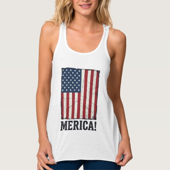 Distressed Merica Flag Patriotic Vector Shirt Desi (Front)