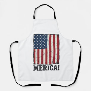 Distressed Merica Flag Patriotic Vector Shirt Desi Apron