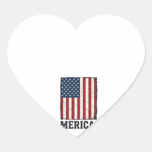 Distressed Merica Flag Patriotic Vector Shirt Desi Heart Sticker