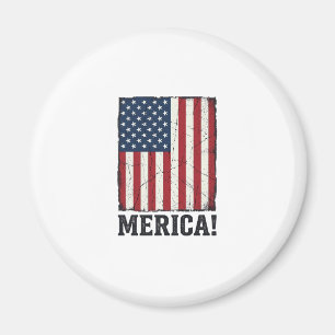 Distressed Merica Flag Patriotic Vector Shirt Desi Magnet