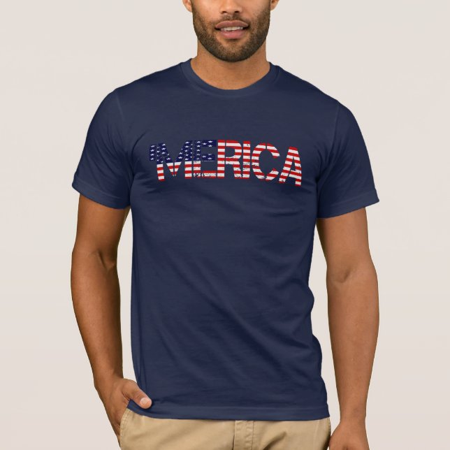 Distressed 'MERICA US FLAG T-shirt (Front)