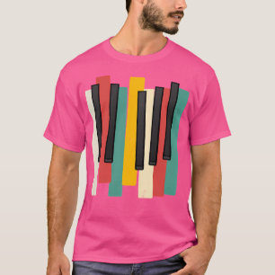 Distressed Minimalistic Retro Vintage Piano Keyboa T-Shirt