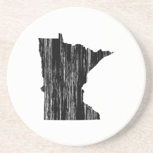 Distressed Minnesota State Outline Coaster