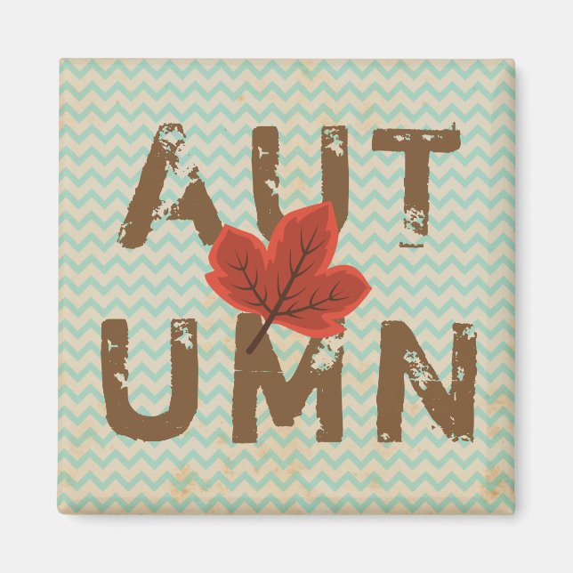 Distressed Modern Autumn Magnet (Front)