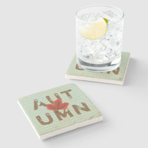 Distressed Modern Autumn Stone Coaster
