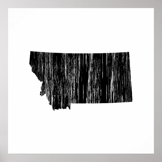 Distressed Montana State Outline Poster (Front)