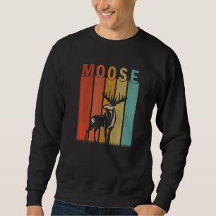 Distressed Moose Men Women Kid Cute Moose Retro Sweatshirt
