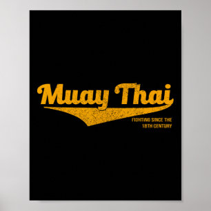 Distressed Muay Thai Kickboxing , Mma, Bjj, Thaila Poster