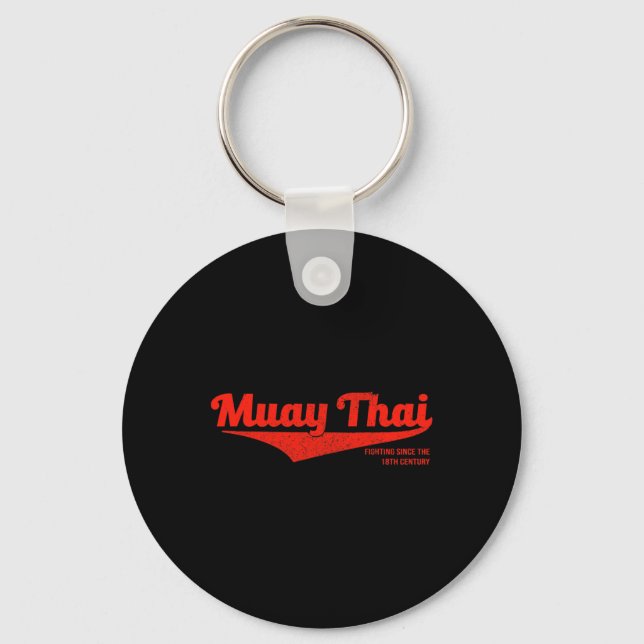 Distressed Muay Thai Kickboxing Tee, Mma Bjj, Thai Key Ring (Front)