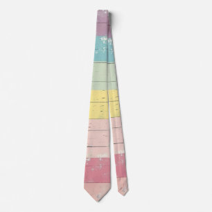 Distressed Multicolored Rainbow Stripe Tie