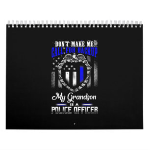 Distressed My Grandson Is A Police Officer Gift Calendar