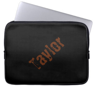Distressed Name Tablet Case (Black & Rust)