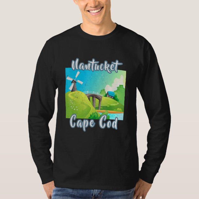 Distressed Nantucket Cape Cod Summer Vacation Old  T-Shirt (Front)