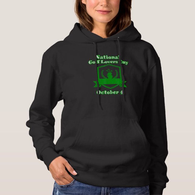 Distressed National Golf Day October 4 Golfing Cou Hoodie (Front)
