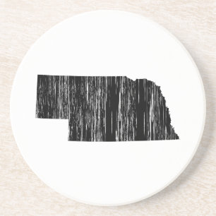 Distressed Nebraska State Outline Coaster