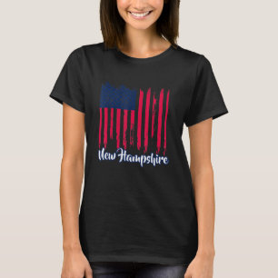 Distressed New Hampshire Usa Flag Stars N Stripes T-Shirt
