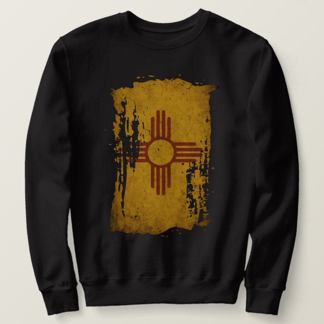 Distressed New Mexico Flag Sweatshirt (Design Front)