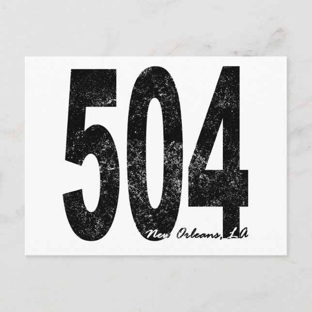 Distressed New Orleans 504 Postcard (Front)