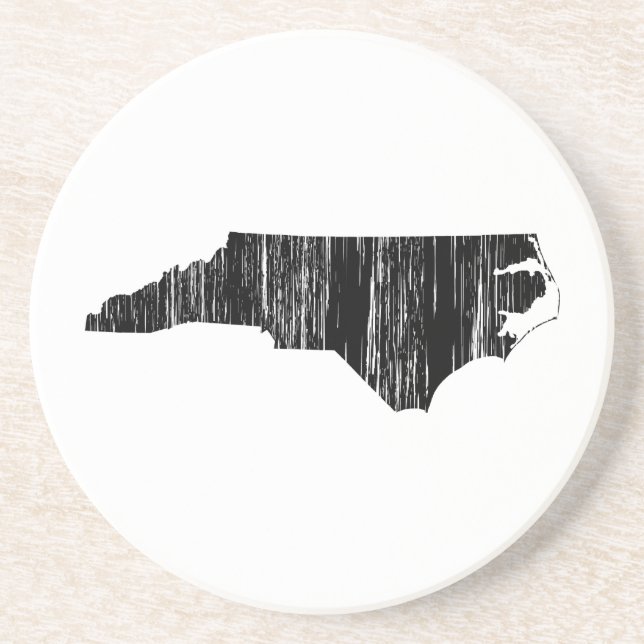 Distressed North Carolina State Outline Coaster (Front)