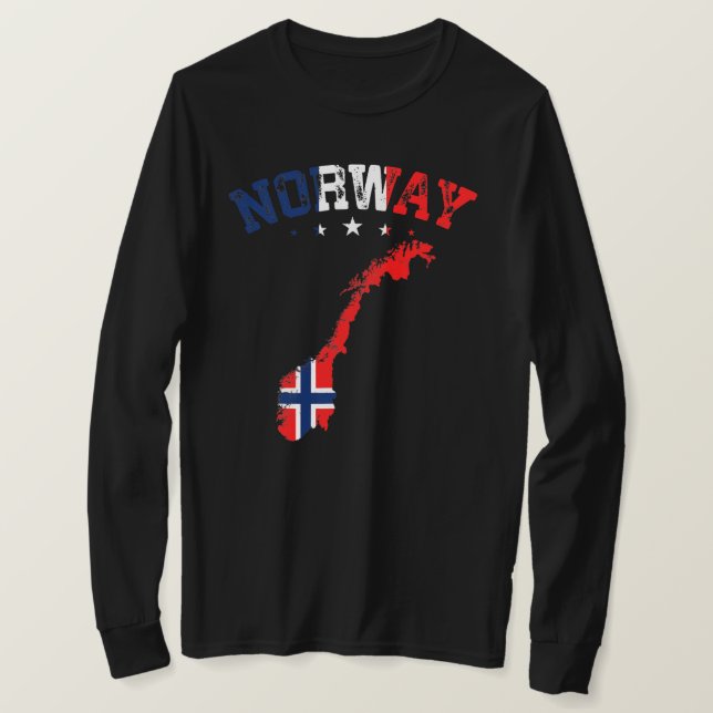 Distressed Norway Flag Men Women Kids Patriotic  T-Shirt (Design Front)