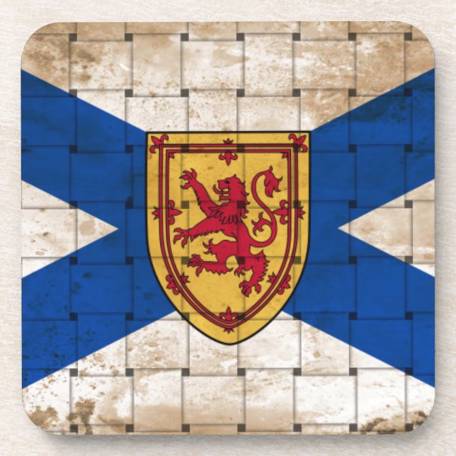 Distressed Nova Scotia Flag Coaster (Front)