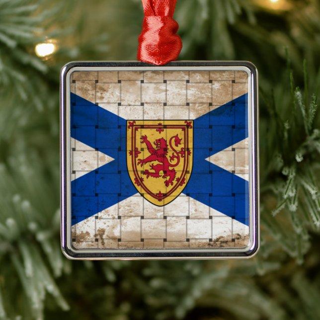 Distressed Nova Scotia Flag Metal Tree Decoration (Tree)