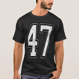 Distressed number 47 varsity jersey sports team T-Shirt